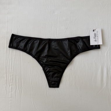 Tanga nero similpelle