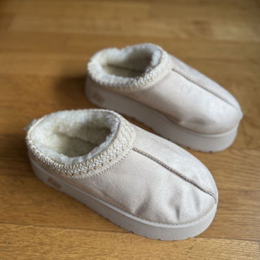 Pantofole calde da casa, beige, taglia 40