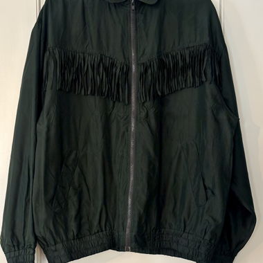 Veste verte à franges devant (taille unique)