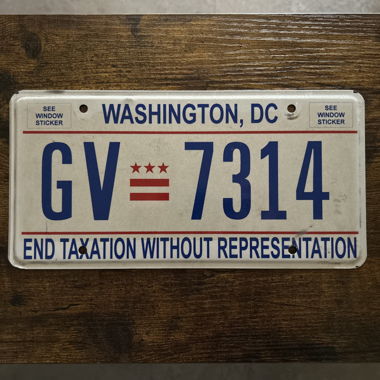 U.S. Autoschild, Washington D.C. GV 7314