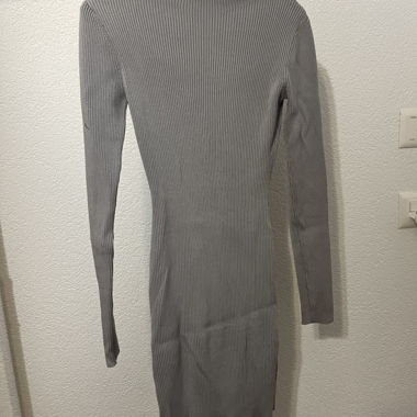 Robe moulante côtelée grise, taille S