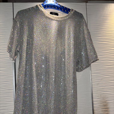 Sparkling T-shirt Dress, Size M from Bershka