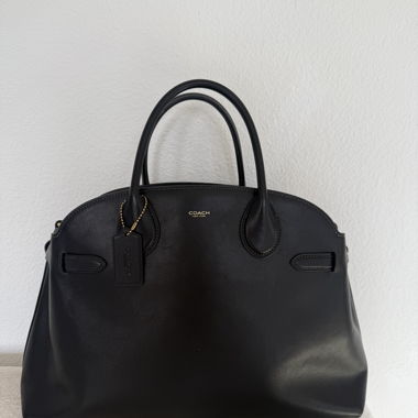 Schwarze Coach Leder-Handtasche