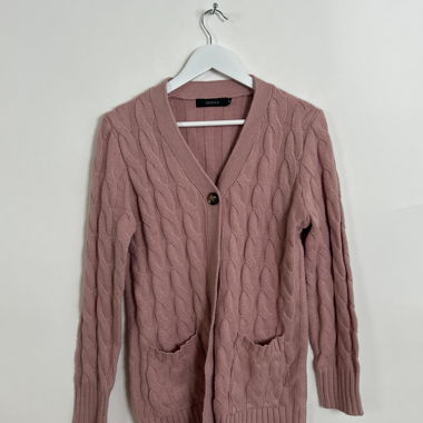 Cardigan in maglia rosa