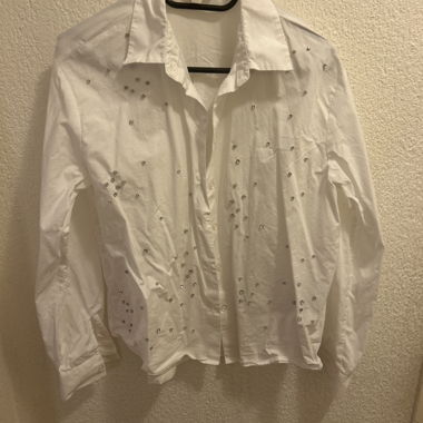 White Blouse with Rhinestones