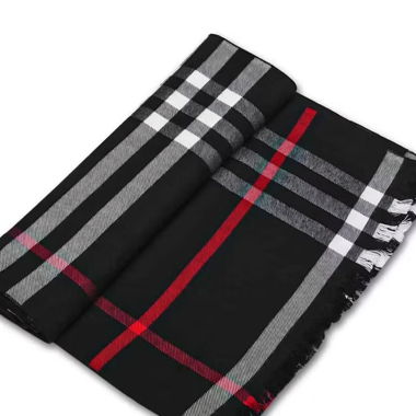 NEW Burberry plaid scarf black 