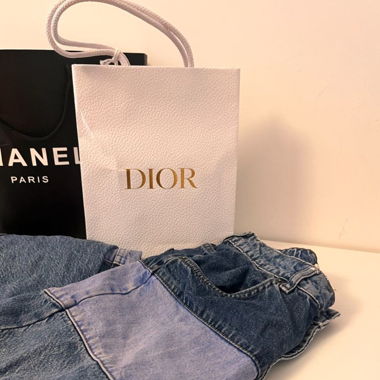 Subdued flared patchwork jeans