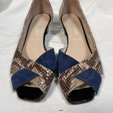 Offene Ballerinas Python und Blau, Grösse 37