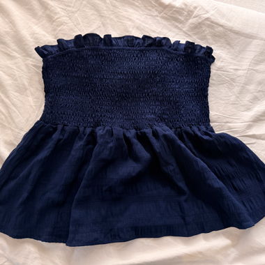 Dark Blue Bardot Top