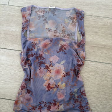 Top sans manches en mesh floral violet XS