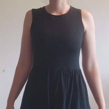schwarzes Kleid hinten Spitze S