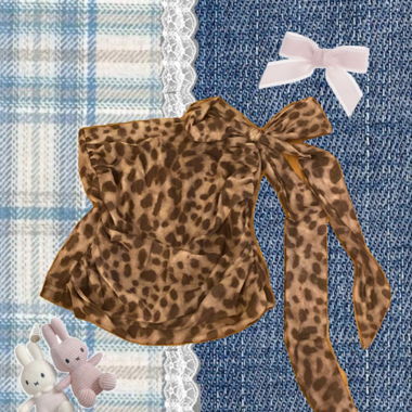 Leoparden-One-Shoulder Crop Top