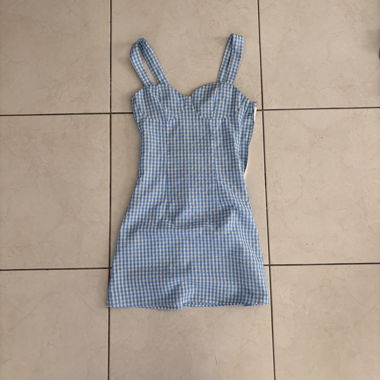 Robe courte vichy bleu DIVIDED