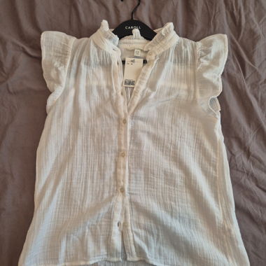 White Ruffle Blouse