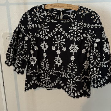 blusa zara bianco-nera