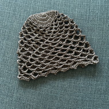 Grey Fishnet Beanie
