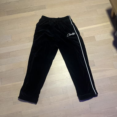Black Velour Tracksuit Bottoms