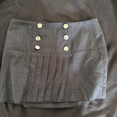 Melrose Check Mini Skirt with Button Details