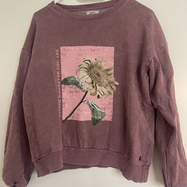 Sweat à Capuche Violet avec Imprimé Floral