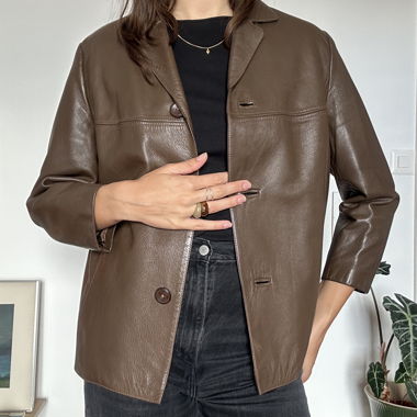 Brown leather jacket