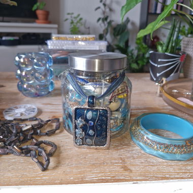 Mystery jewelry jar - mermaid and sea