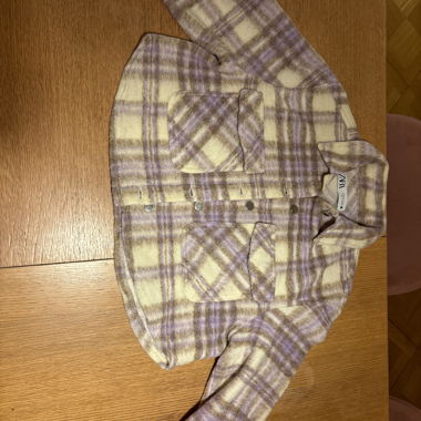Giacca ZARA a quadri lilla e beige corta