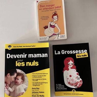 Lot of books for expectant mother