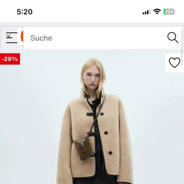 Mango oversized shearling jacket size small - New
