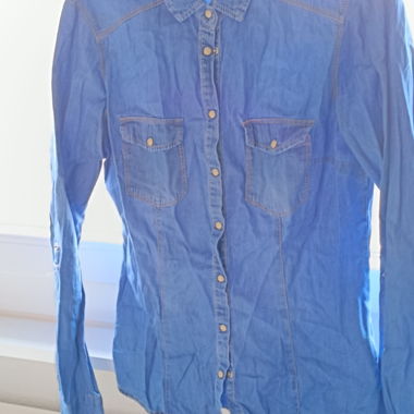 Camicia in denim Stradivarius blu M