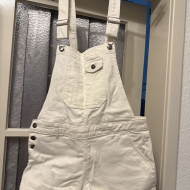 Weisse Salopette-Short