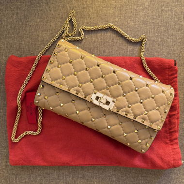 Borsa a catena trapuntata Valentino Rockstud