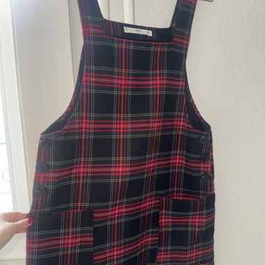 Robe chasuble MNG carreaux rouge et noir