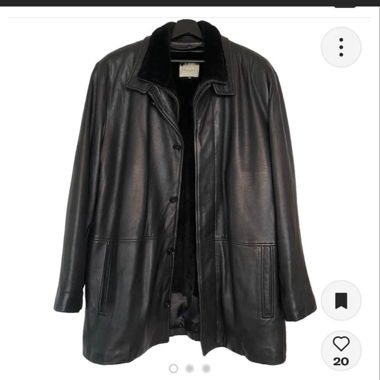 Cappotto in pelle con pelliccia di coniglio