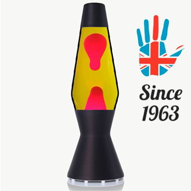 Mathmos Astro Lava Lampe schwarz Gelb/Rot