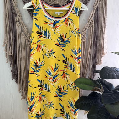 Yellow Leaf Print Dress