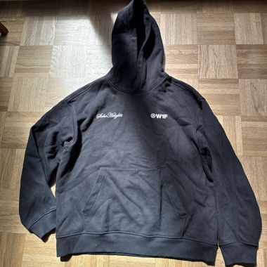 Black hoodie with front print