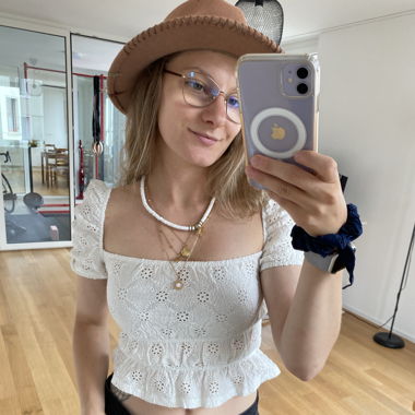 Crop Top mit quadratischem Ausschnitt cottagecore