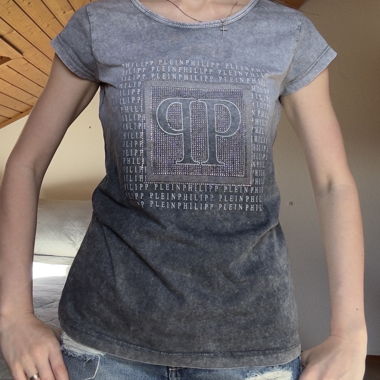 Damen-T-Shirt von Philipp Plein grau Grösse L 