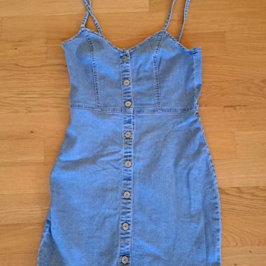 Denim Dress with Straps