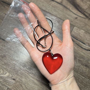 Necklace red heart y2k 