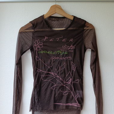 Halbtransparentes Vintage-Braunes Top