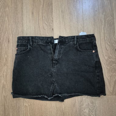 Black Denim Mini Skirt
