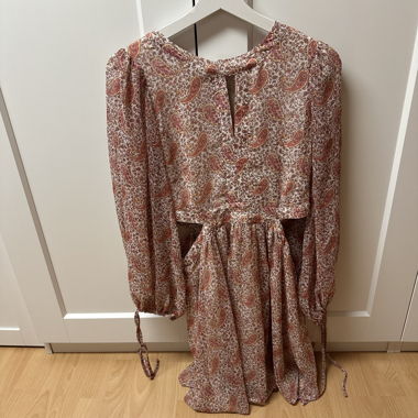 Floral Midi Dress with Paisley Pattern