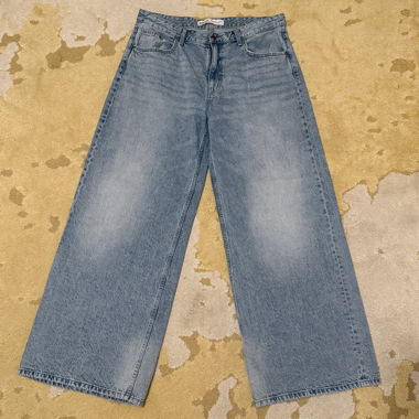Wide Leg Jeans, Bershka, size 44, Light Blue