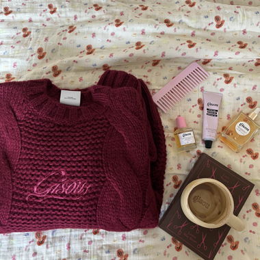 Gisou Bordeaux Knit Sweater