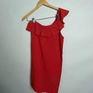 Red off-shoulder dress