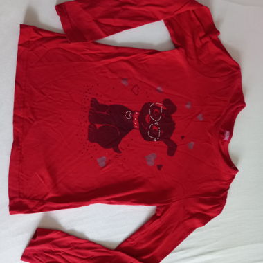 Maglietta a maniche lunghe per bambini rossa Tagl. 146