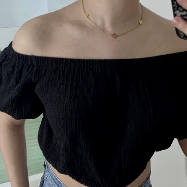 Top Carmen nero spalle scoperte
