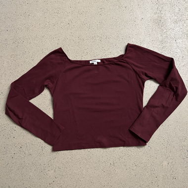 T-shirt manches longues bordeaux