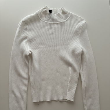 H&M langarm Top eng -weiß